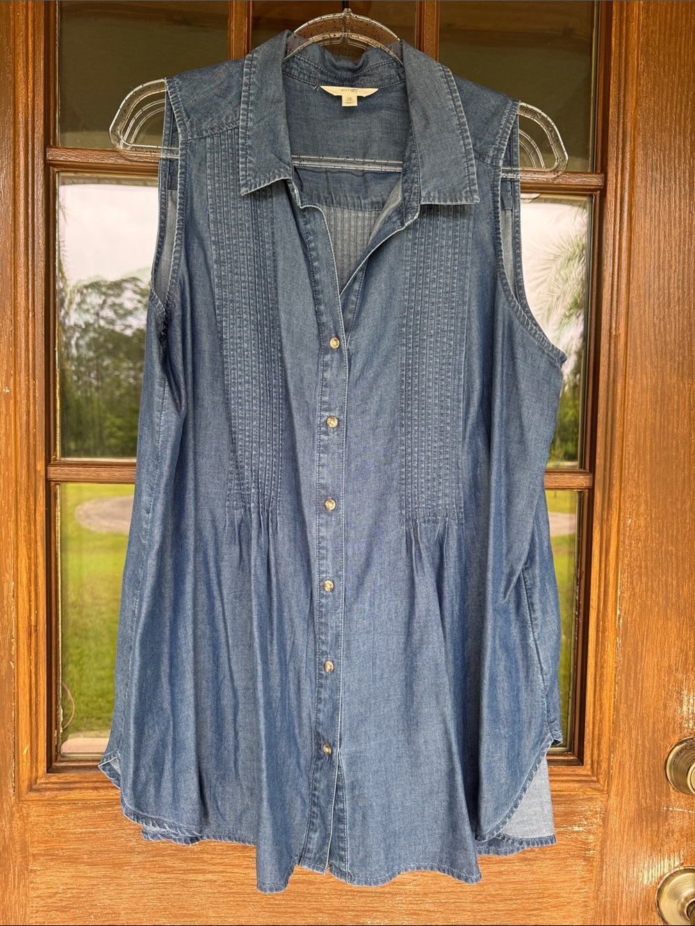 Terra & Sky Sleeveless Denim Tunic - Medium Blue